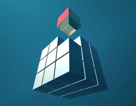 Cube intelligent technology, core elements, network programs and data Stock Illustration