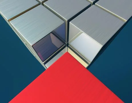 Cube intelligent technology, core elements, network programs and data 库存插图