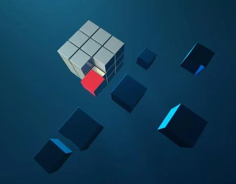 Cube intelligent technology, core elements, network programs and data Stock Illustration