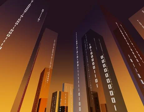 Cube intelligent technology, data storage and connection, server Illustrazione stock