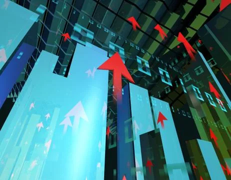 Cube intelligent technology, data storage and connection, server Illustrazione stock