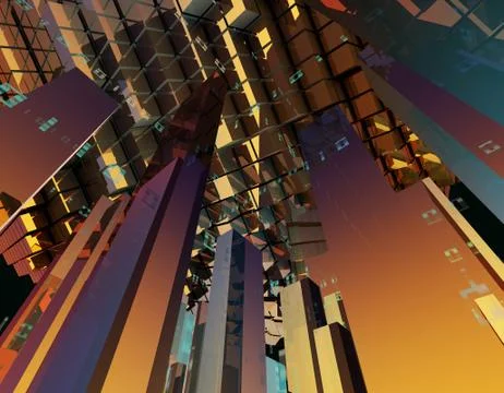 Cube intelligent technology, data storage and connection, server Stock Illustration