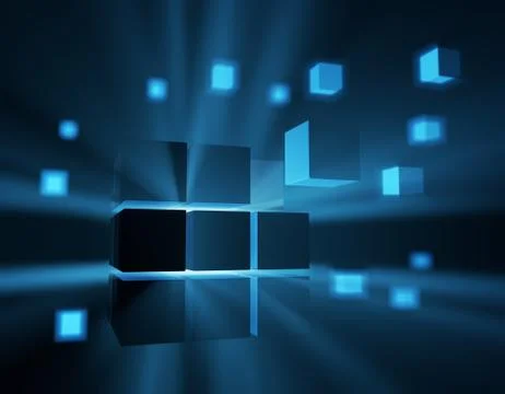 Cube Intelligent Technology, Data Transmission and Storage Stock Illustration