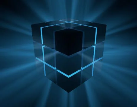 Cube Intelligent Technology, Data Transmission and Storage Stock Illustration
