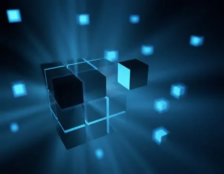 Cube Intelligent Technology, Data Transmission and Storage Stock Illustration