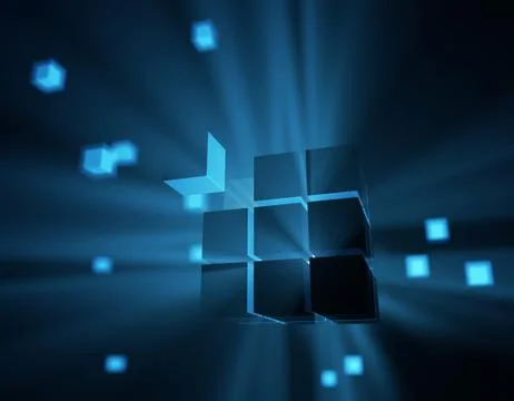 Cube Intelligent Technology, Data Transmission and Storage Stock Illustration