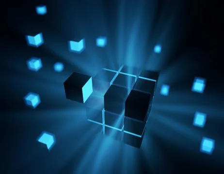 Cube Intelligent Technology, Data Transmission and Storage Illustrazione stock