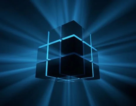 Cube Intelligent Technology, Data Transmission and Storage Stock Illustration