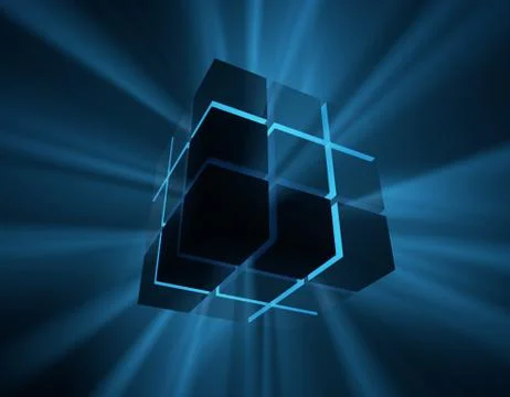 Cube Intelligent Technology, Data Transmission and Storage Stock Illustration