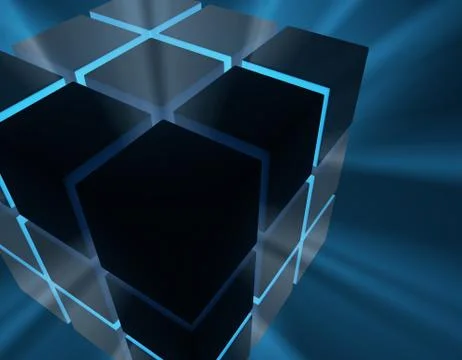 Cube Intelligent Technology, Data Transmission and Storage Stock Illustration