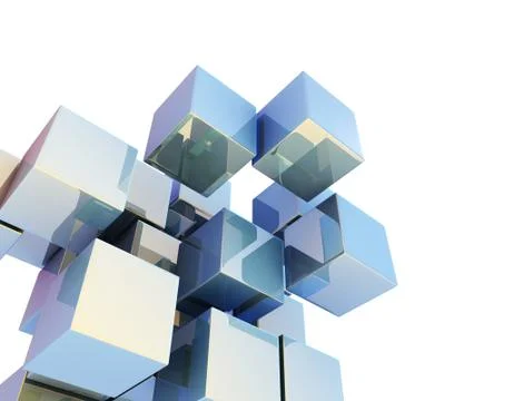 Cube Intelligent Technology, Network Program and Data Stock Illustration