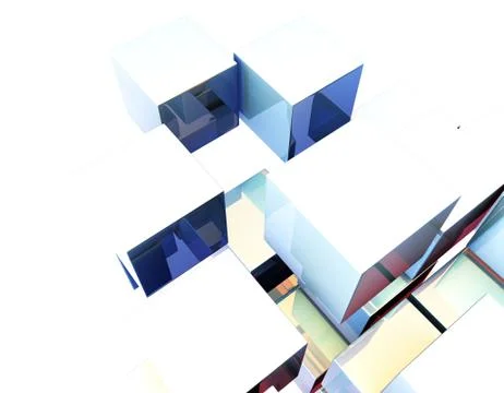 Cube Intelligent Technology, Network Program and Data Stock Illustration