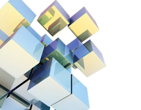 Cube Intelligent Technology, Network Program and Data Stock Illustration