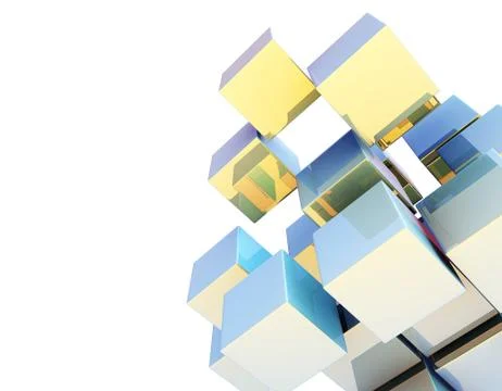 Cube Intelligent Technology, Network Program and Data Stock Illustration