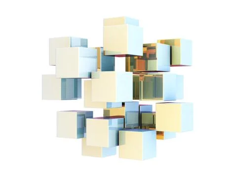 Cube Intelligent Technology, Network Program and Data Illustrazione stock