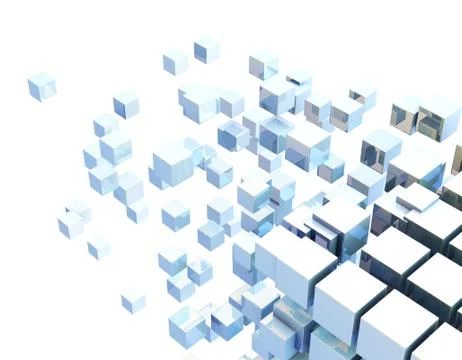 Cube Intelligent Technology, Network Program and Data Stock Illustration