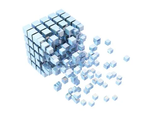 Cube Intelligent Technology, Network Program and Data Stock Illustration