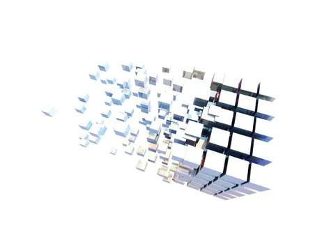 Cube Intelligent Technology, Network Program and Data Stock Illustration