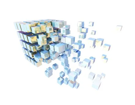 Cube Intelligent Technology, Network Program and Data Stock Illustration