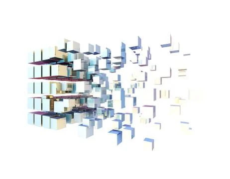 Cube Intelligent Technology, Network Program and Data Stock Illustration