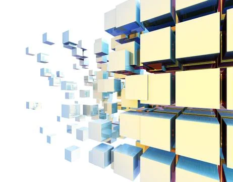 Cube Intelligent Technology, Network Program and Data Stock Illustration