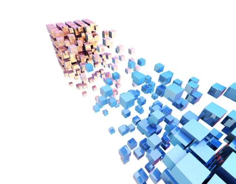 Cube Intelligent Technology, Network Program and Data Stock Illustration