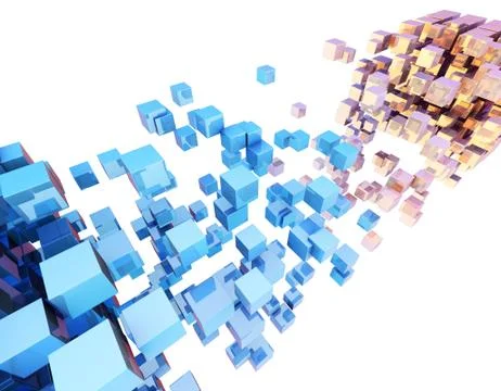 Cube Intelligent Technology, Network Program and Data Illustrazione stock