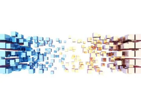 Cube Intelligent Technology, Network Program and Data Stock Illustration