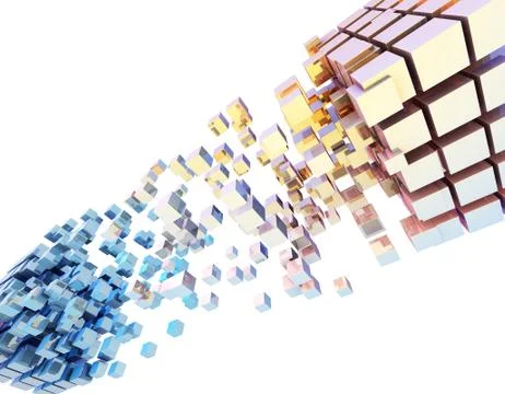 Cube Intelligent Technology, Network Program and Data Stock Illustration