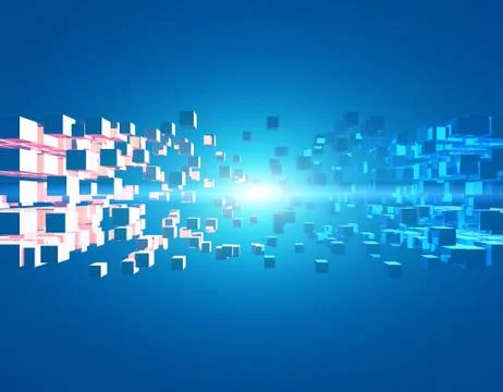 Cube Intelligent Technology, Network Program and Data Stock Illustration