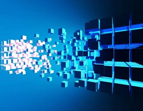 Cube Intelligent Technology, Network Program and Data Stock Illustration