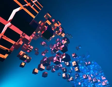 Cube Intelligent Technology, Network Program and Data Illustrazione stock