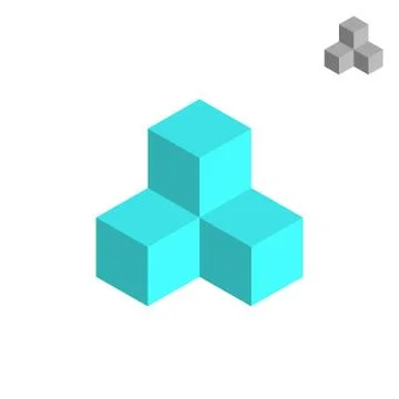 Cube isometric logo Stock Illustration