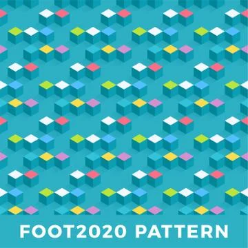 Cube isometric seamless pattern design. Modern Flat Isometric vector seamless Illustrazione stock