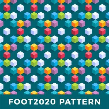 Cube isometric seamless pattern design. Modern Flat Isometric vector seamless Illustrazione stock