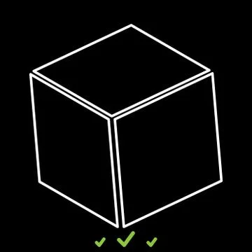 Cube it is white icon . Stock Illustration