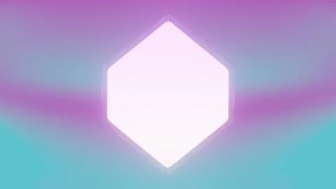 The cube, with its holographic texture, appears to float and rotate, showcasi Stock Illustration