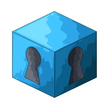 Cube with keyhole illustration 스톡 일러스트
