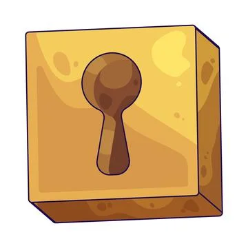 Cube with keyhole illustration Stock Illustration
