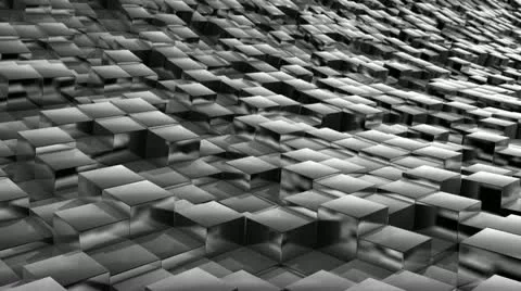 Cube landscape metal Stock Footage 10864223