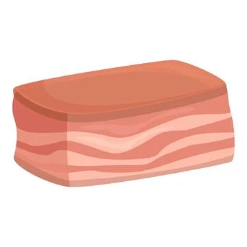 Cube lard icon cartoon vector. Pork meat Stock Illustration