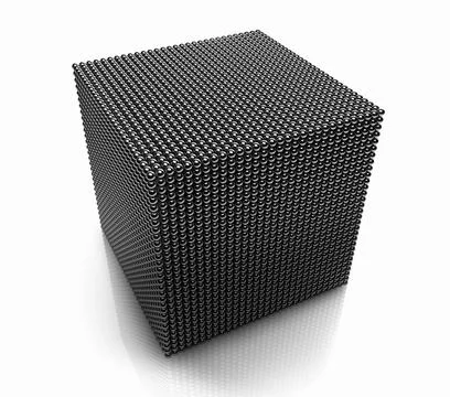 Cube Large cube made â??â??of a small chrome balls, 3d render Copyright: x. Stock Photos
