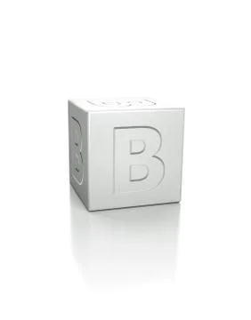 Cube with the letter B embossed 스톡 일러스트