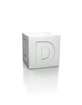 Cube with the letter D embossed Stockillustratie