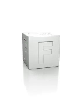 Cube with the letter F embossed Stockillustratie