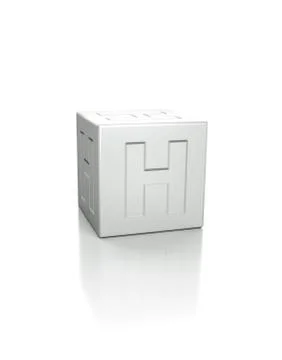 Cube with the letter H embossed Illustrazione stock