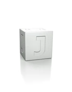 Cube with the letter J embossed 스톡 일러스트