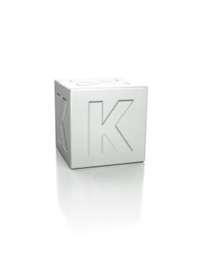 Cube with the letter K embossed Stock Illustration