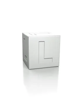 Cube with the letter L embossed 스톡 일러스트