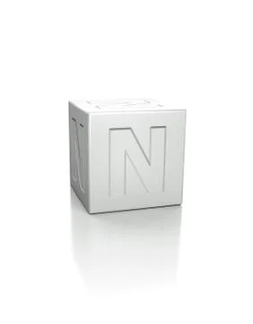 Cube with the letter N embossed Stock Illustration